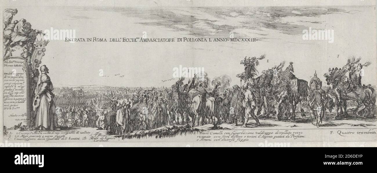 Ingresso dell'Ambasciatore Polacco a Roma, 1633. Foto Stock