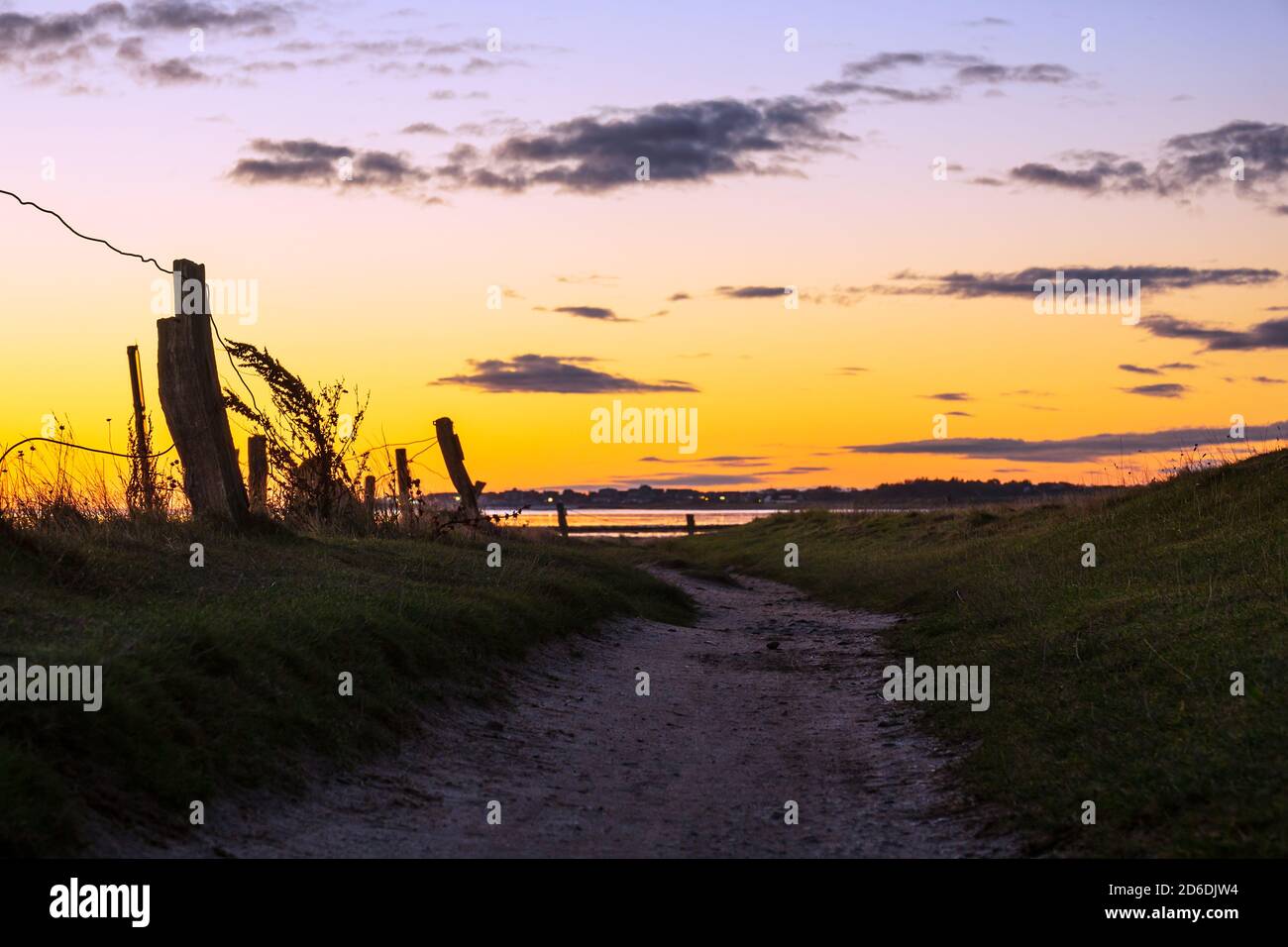 Alba sulla costa del Mare del Nord dell'isola Amrum, Germania. Foto Stock
