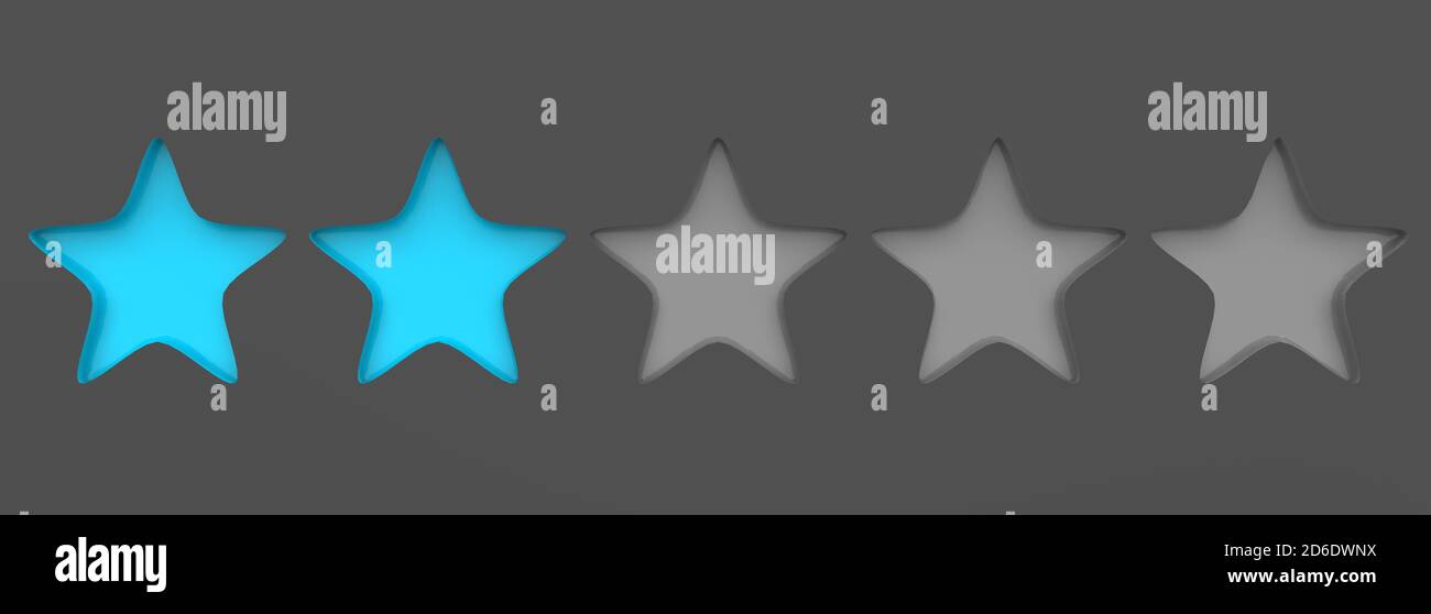 3d due stelle azzurre su sfondo a colori. Rendering e illustrazione di una  stella dorata per un premio Foto stock - Alamy