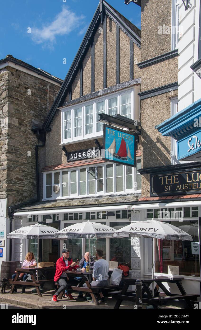 Il pub Lugger Fowey Cornwall Inghilterra Foto Stock