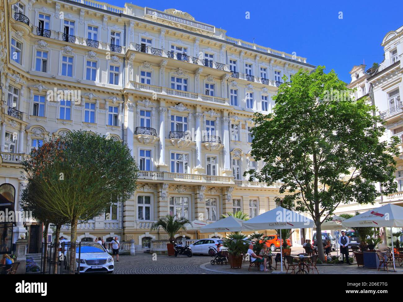 Grandhotel Pupp nella zona termale, Karlsbad, triangolo termale, Boemia, Repubblica Ceca Foto Stock