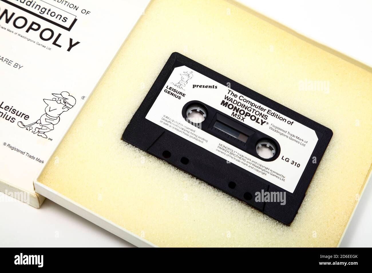 L'edizione per computer di Waddingtons monopolio sulla cassetta per l'uso Con Microsoft MSX Home Computers vintage degli anni '80 Foto Stock