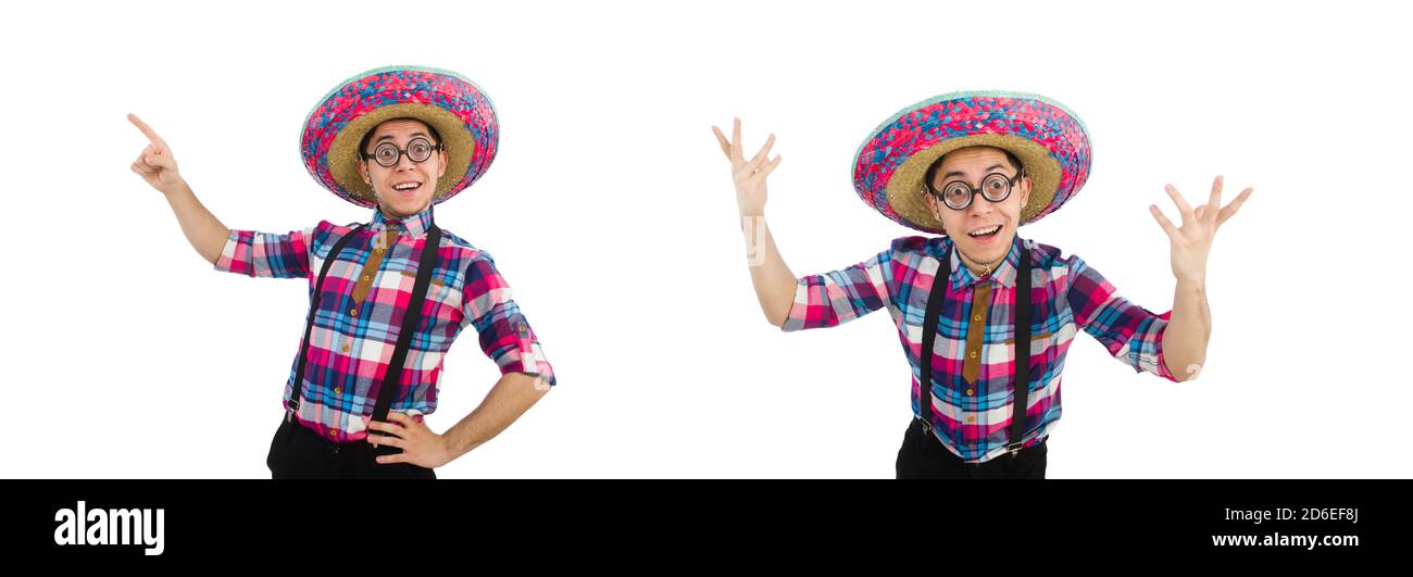 La divertente messicano con sombrero nel concetto Foto Stock