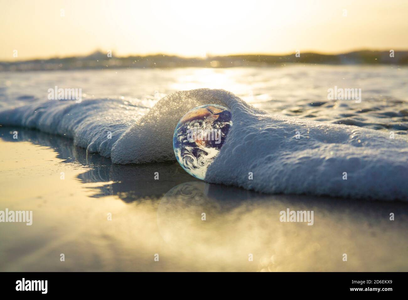 Planet Earths oceani concetto di arte eco conservazione concetto di acque oceaniche Foto Stock