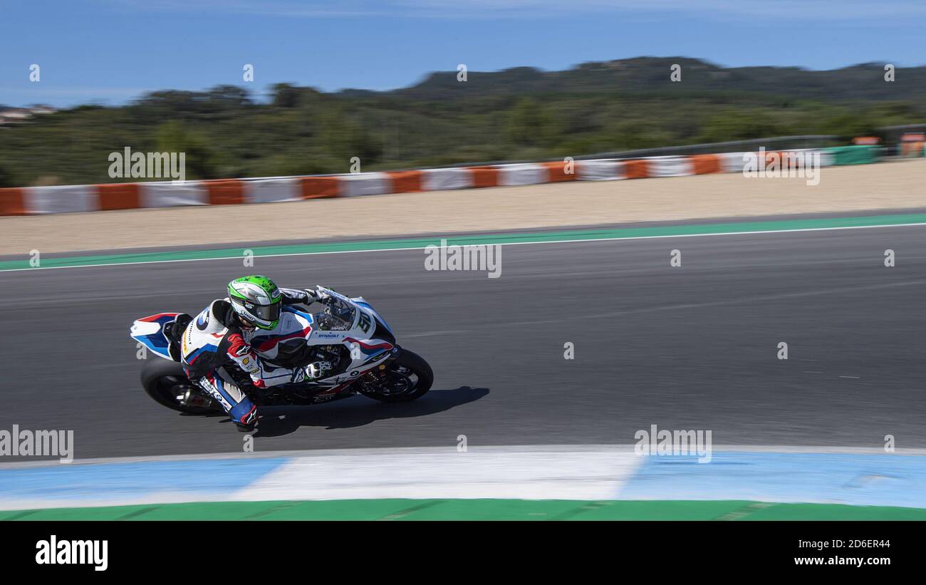 Estoril, Portogallo. 16 Ott 2020, N°50 Eugene Laverty IRL BMW S1000 RR BMW Motorrad WorldSBK Team durante il round 8 Pirelli Estoril Round 2020 - Libere, World Superbike - SBK - Credit: LM/otto Moretti/Alamy Live News Foto Stock