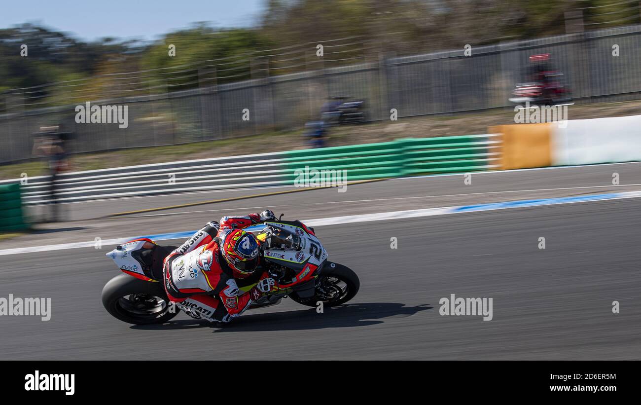 Estoril, Portogallo. 16 Ott 2020, N°21 Michael Ruben Rinaldi ITA Ducati Panigale V4 R Team GEOLEVEN durante il round 8 Pirelli Estoril Round 2020 - Libere, World Superbike - SBK - Credit: LM/otto Moretti/Alamy Live News Foto Stock