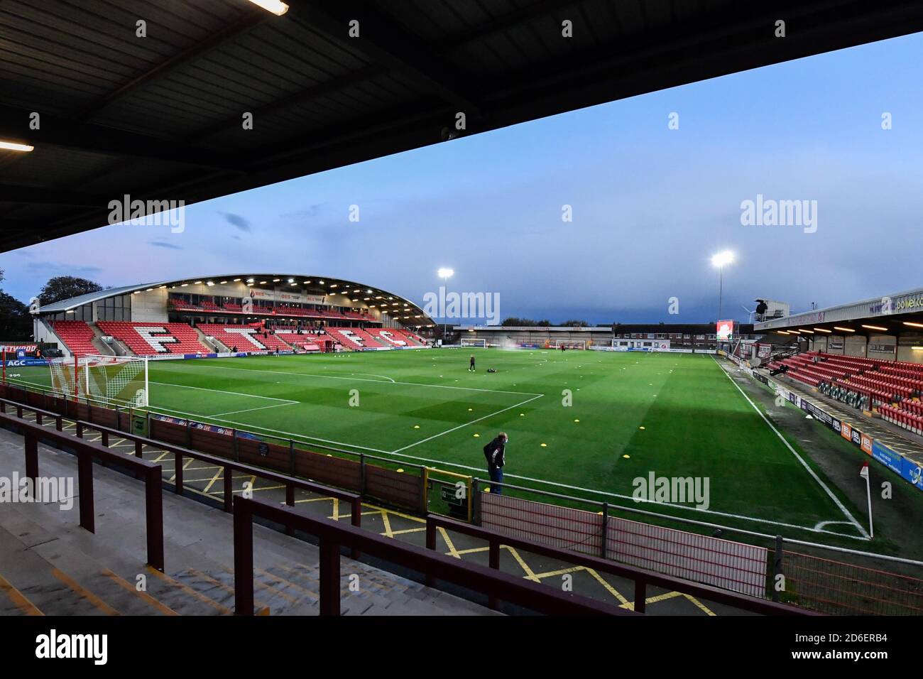 Una vista generale dell'Highbury Stadium, la casa di Fleetwood Town Foto Stock