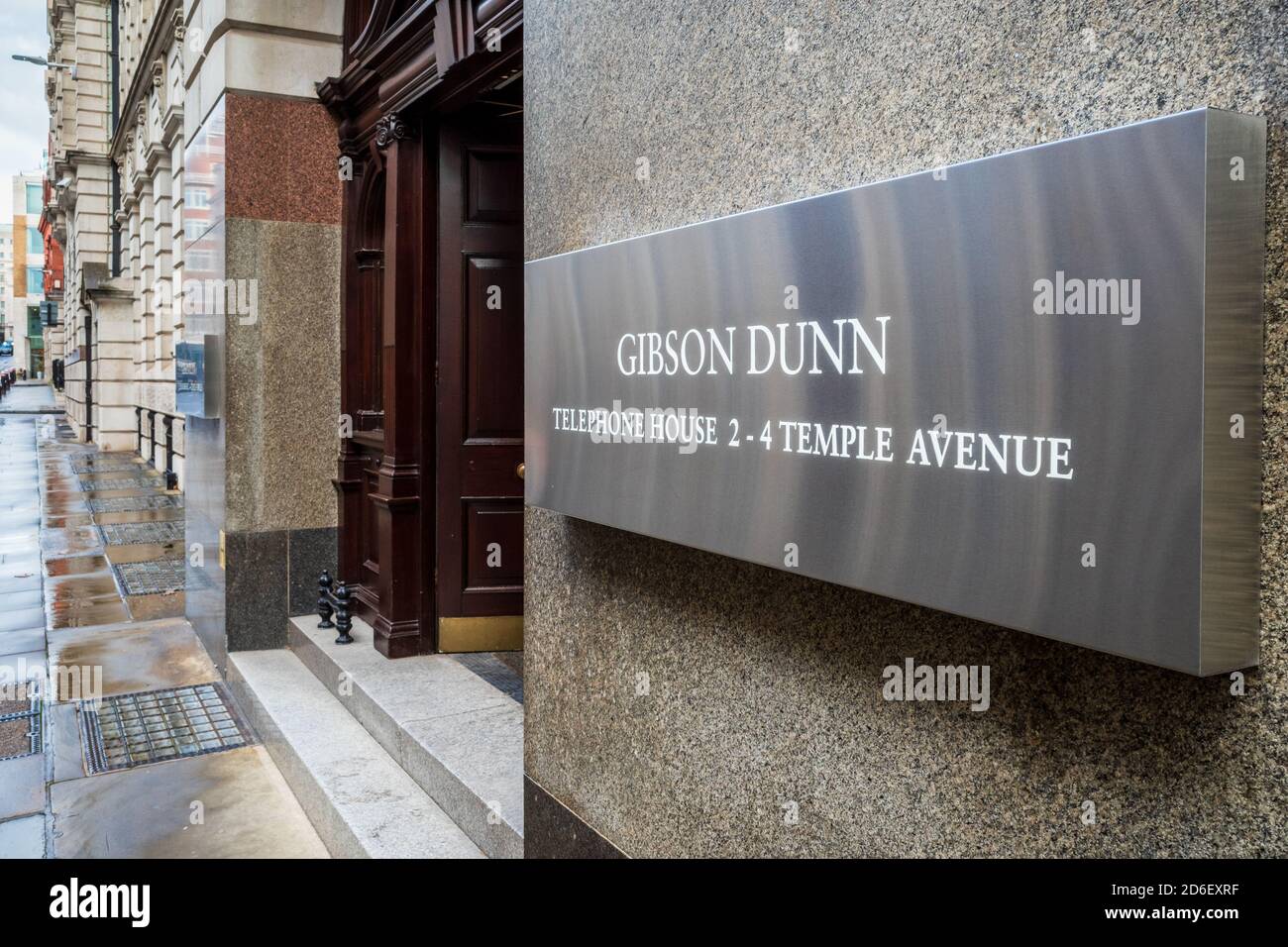 Gibson Dunn International Law Studio London uffici. Studio legale globale con sede a Los Angeles, fondato nel 1890. Gibson, Dunn e Crutcher LLP. Foto Stock