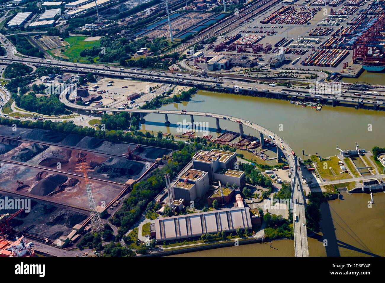 Ponte Köhlbrand, Amburgo, Germania Foto Stock