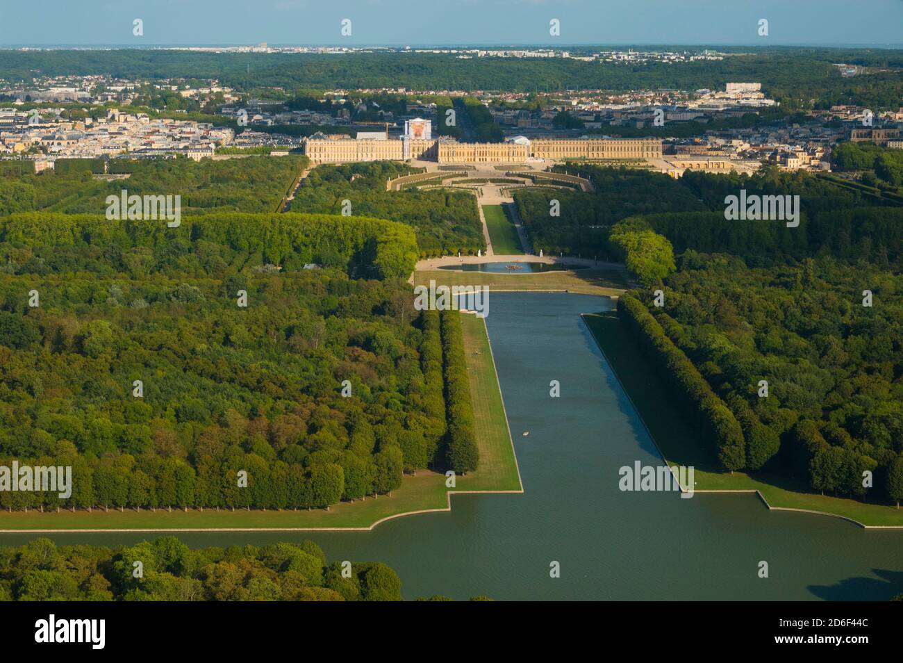 Francia, Yvelines (78), Versailles, parco e castello (vista aerea) Foto Stock