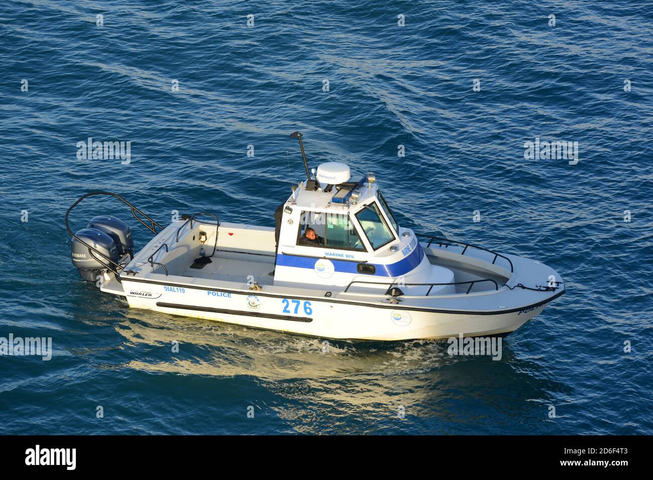 Giamaica Marine Division Police Boat a Falmouth, Giamaica. Foto Stock