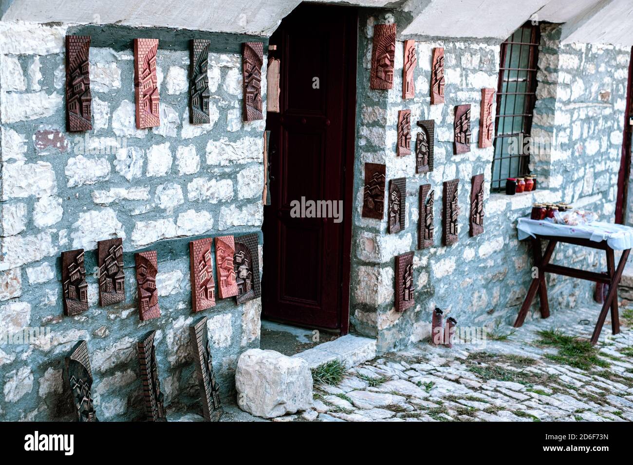 Berat castello Albania viaggio turistico destinazione Foto Stock