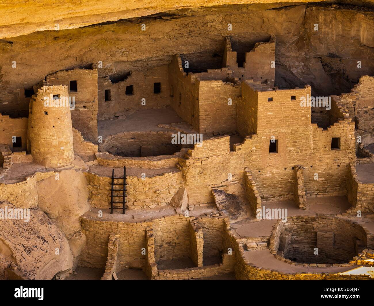 Rovine di Cliff Palace, Mesa Verde National Park, Mancos, Colorado. Foto Stock