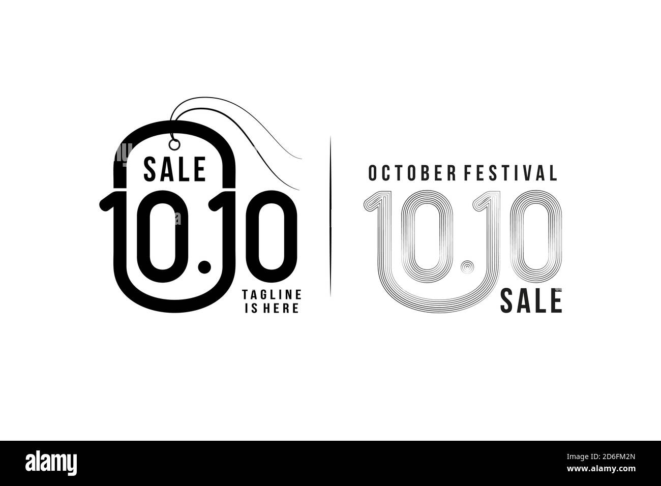 10.10 vendita, 10.10 vendita online, data e mese cartellonistica applicabile festival di shopping o volantino design, banner social media, shopping online Illustrazione Vettoriale