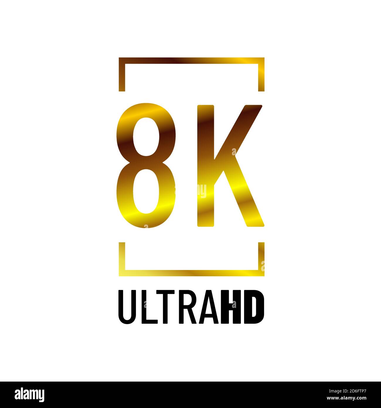 8K simbolo del logo Ultra HD 8K contrassegno UHD Ultra Vettore di icone ad alta risoluzione Illustrazione Vettoriale