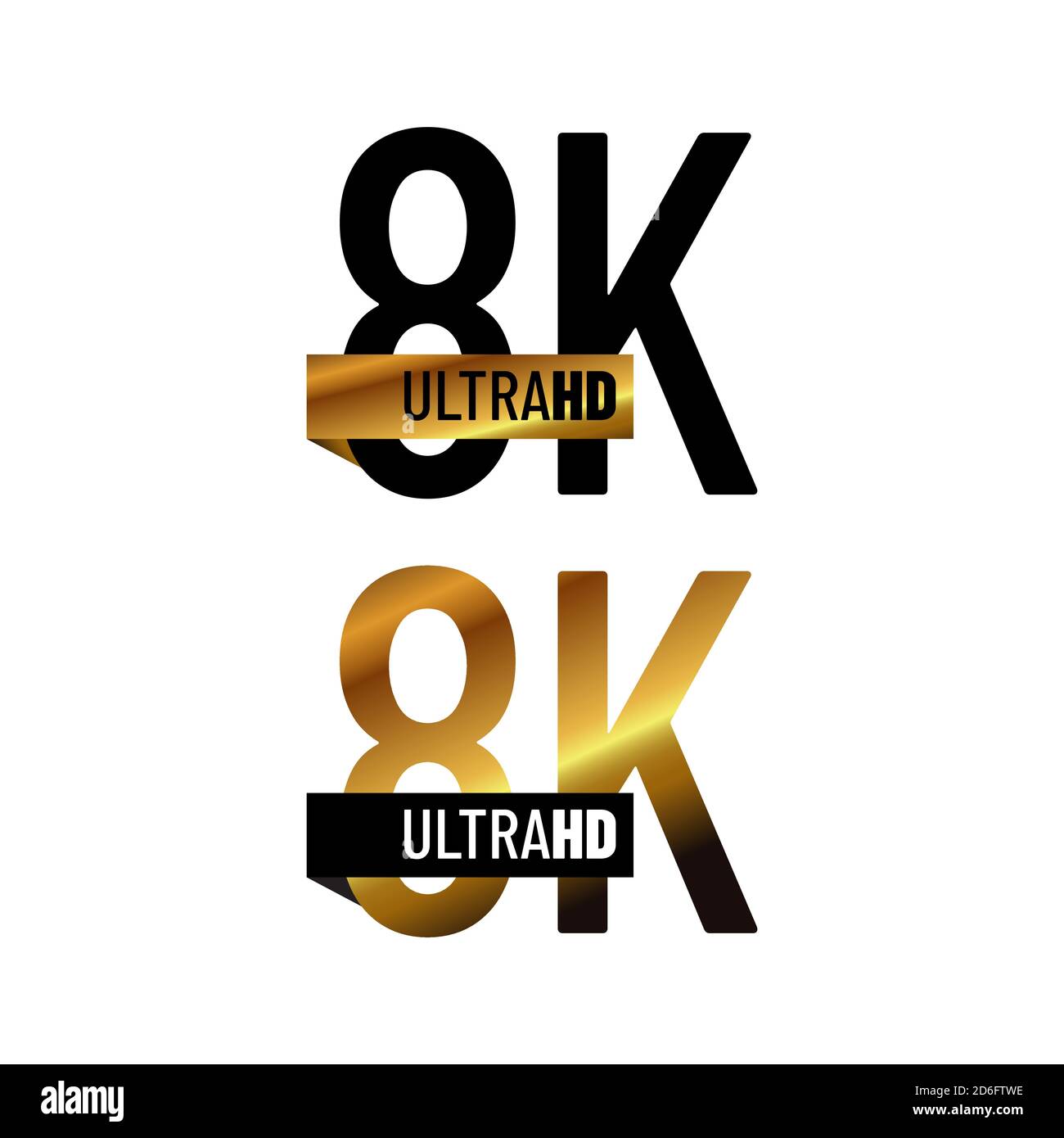 8K simbolo del logo Ultra HD 8K contrassegno UHD Ultra Vettore di icone ad alta risoluzione Illustrazione Vettoriale