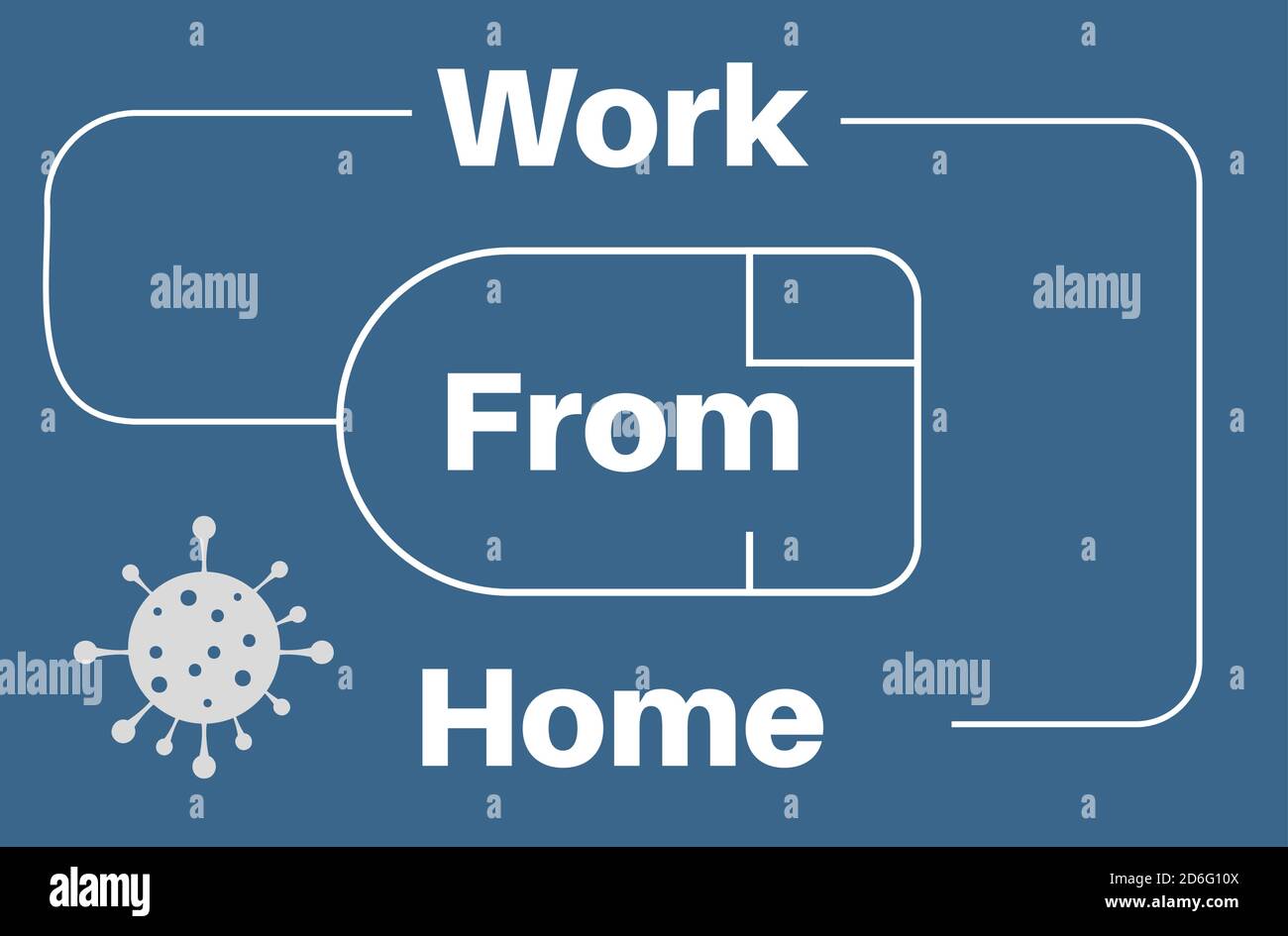 Vettore di concetto di lavoro da casa su sfondo blu Illustrazione Vettoriale