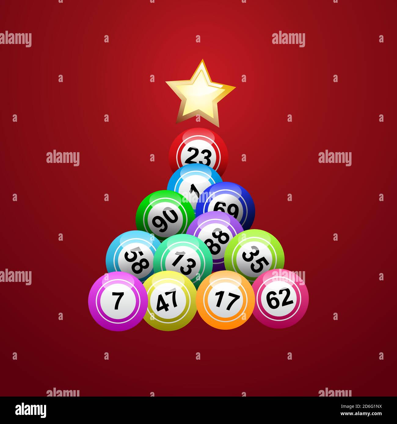 Vettore albero di natale con bingo Illustrazione Vettoriale