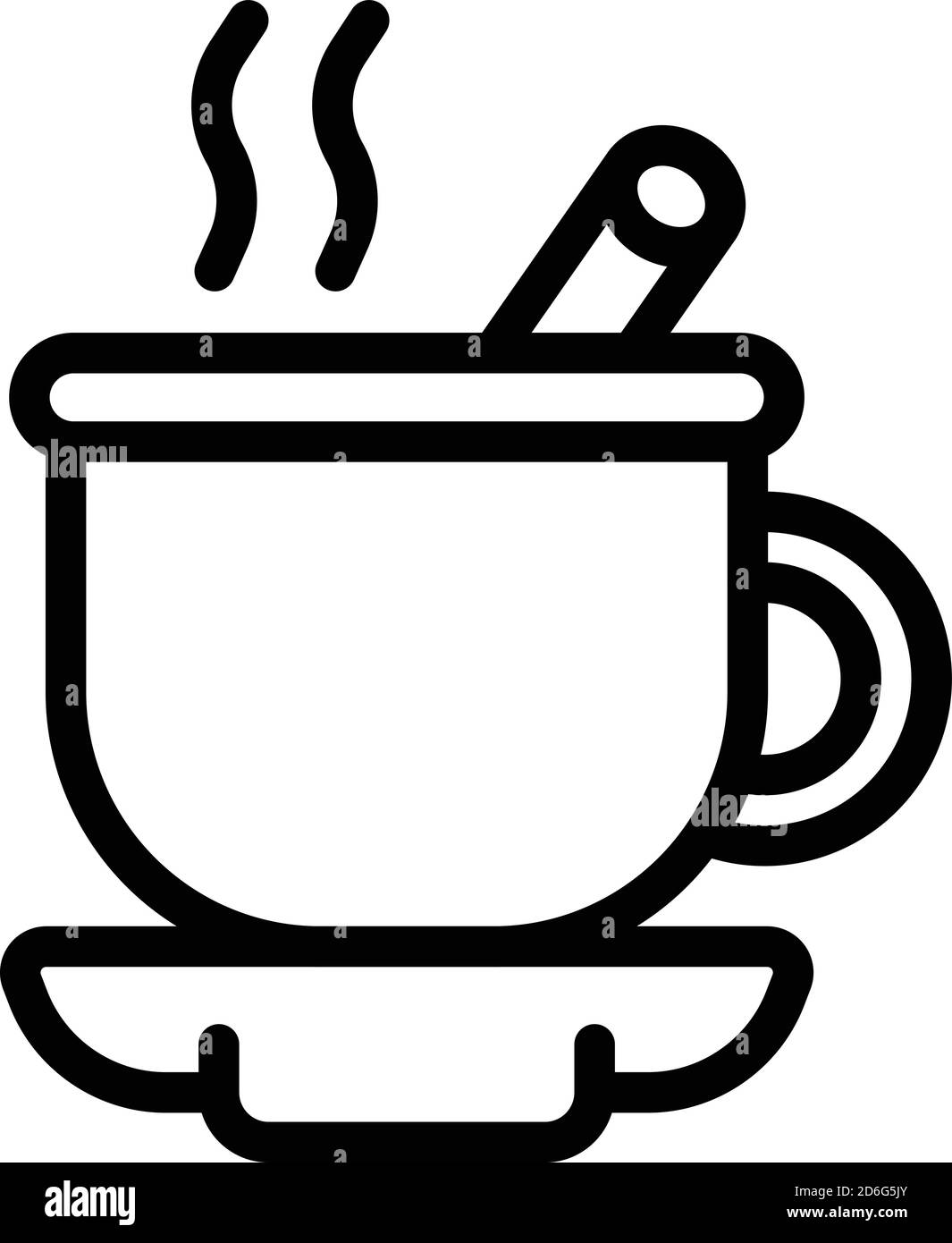 Tè caldo icona cannella, stile profilo Illustrazione Vettoriale