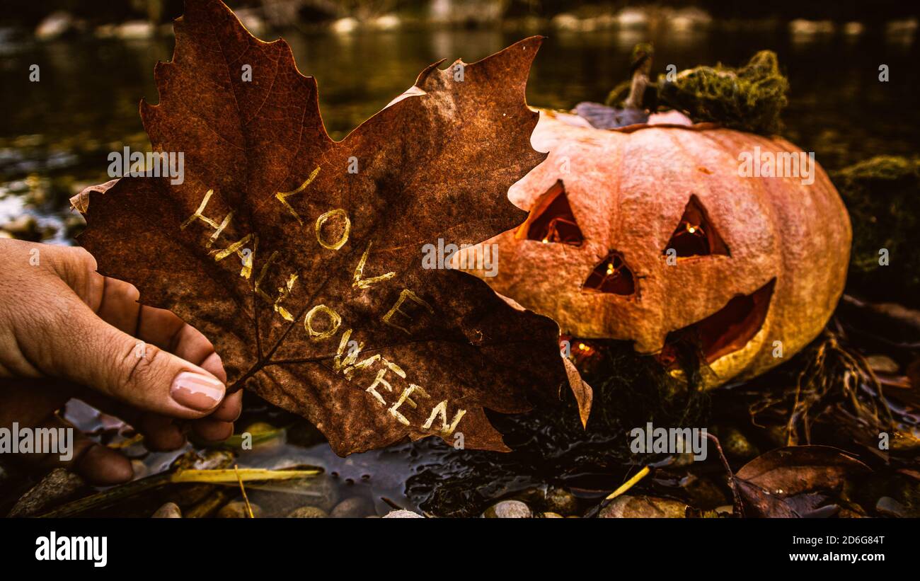 Amore Halloween messaggio Foto Stock