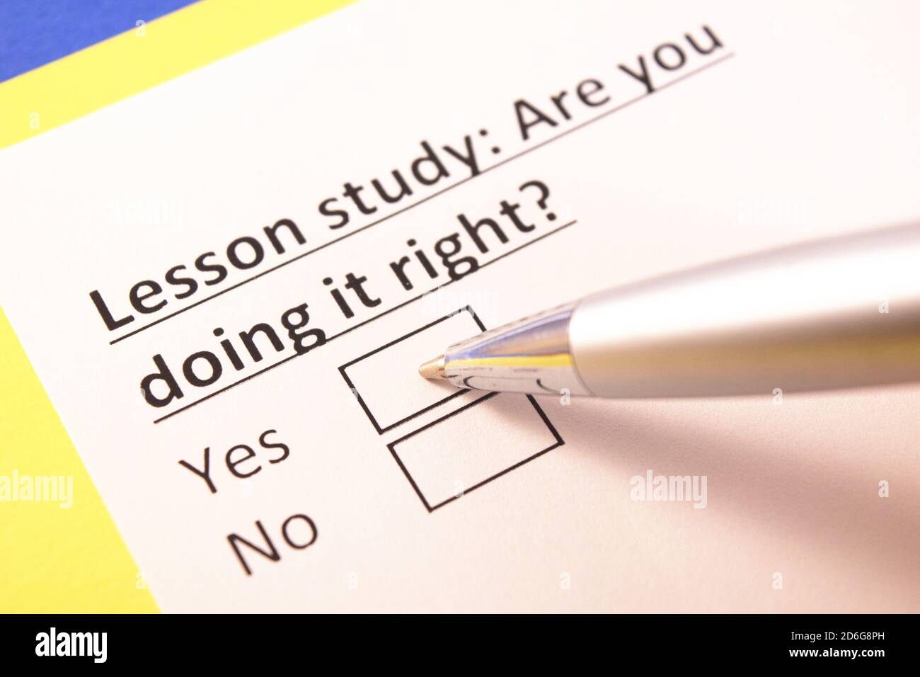 Studio della lezione: Stai facendo bene? Sì o no? Foto Stock