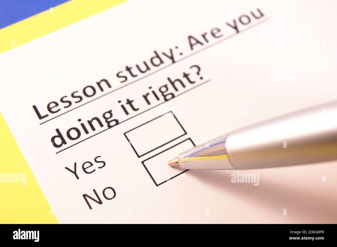 Studio della lezione: Stai facendo bene? Sì o no? Foto Stock