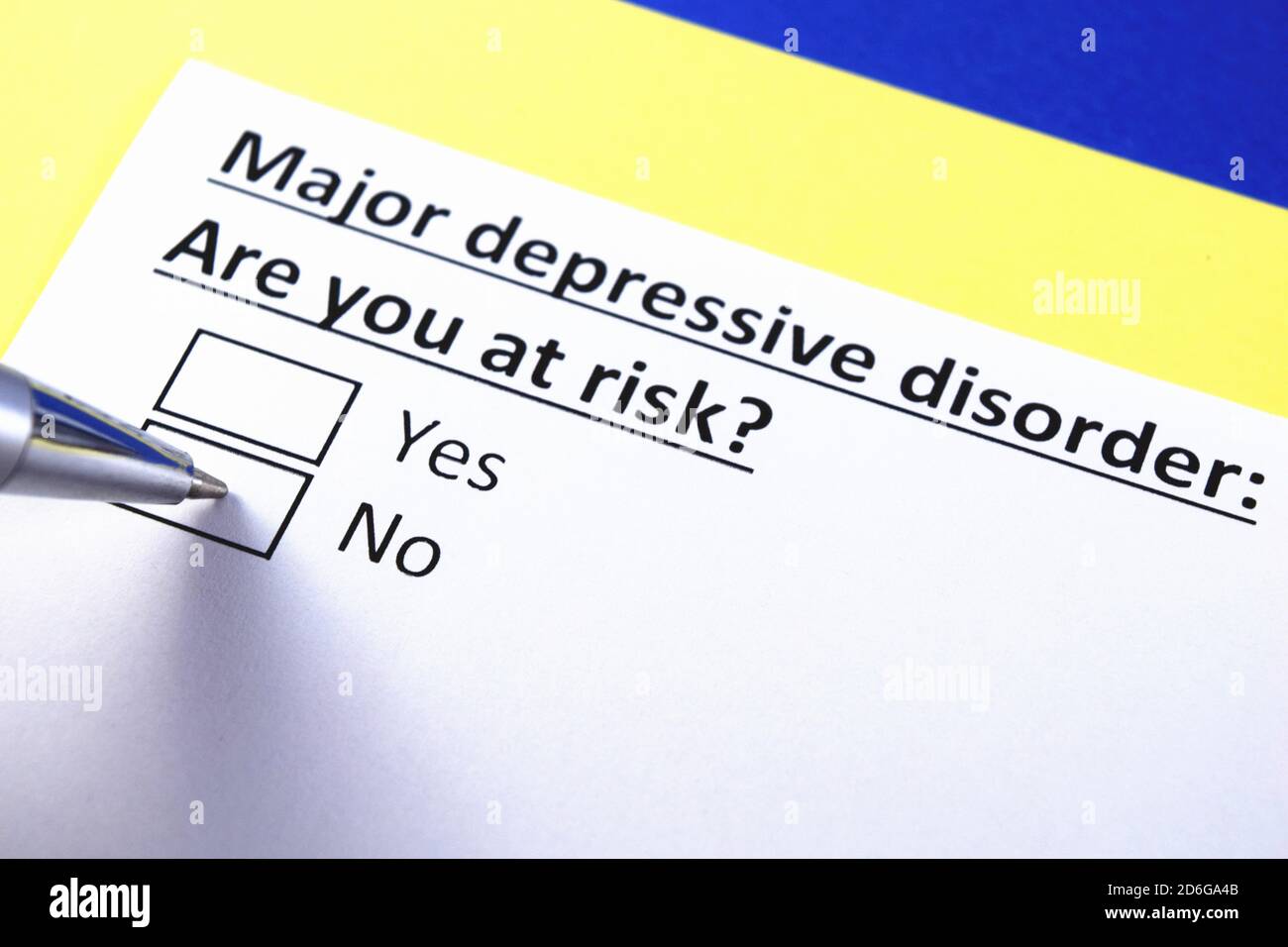 Disturbo depressivo maggiore: Siete a rischio? Sì o no? Foto Stock