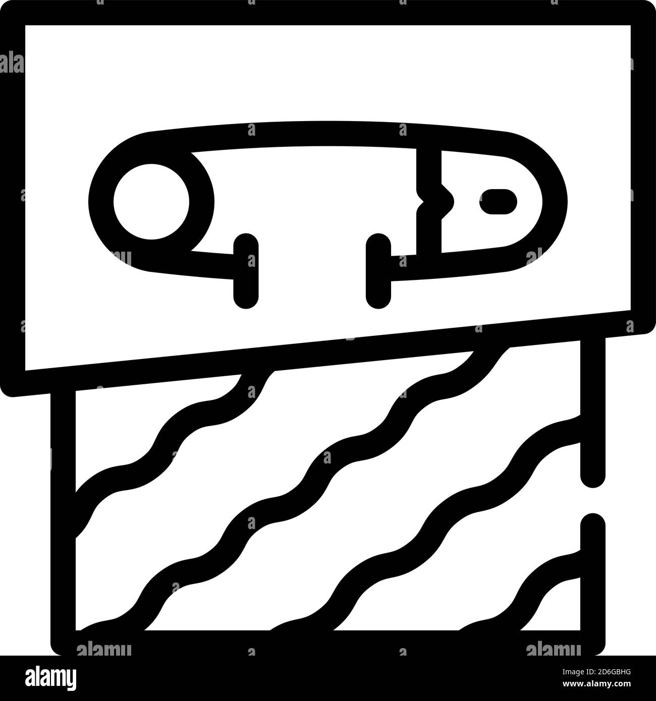 immagine vettoriale dell'icona pin e della linea di struttura Illustrazione Vettoriale