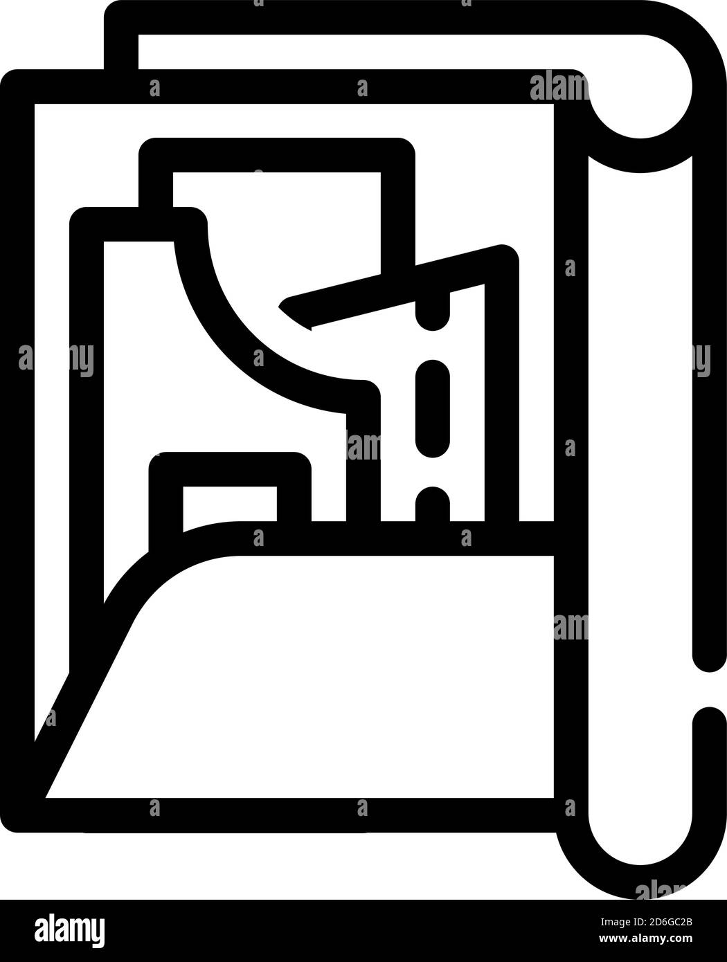 illustrazione vettoriale dell'icona della linea della cartella di set di motivi Illustrazione Vettoriale