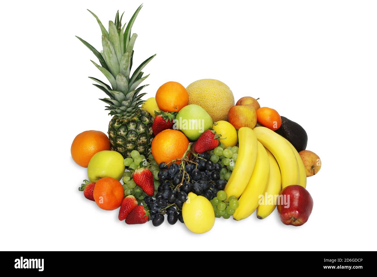 Frutta fresca tropicale alimentare nutrizione vitamina isolato sfondo bianco Foto Stock