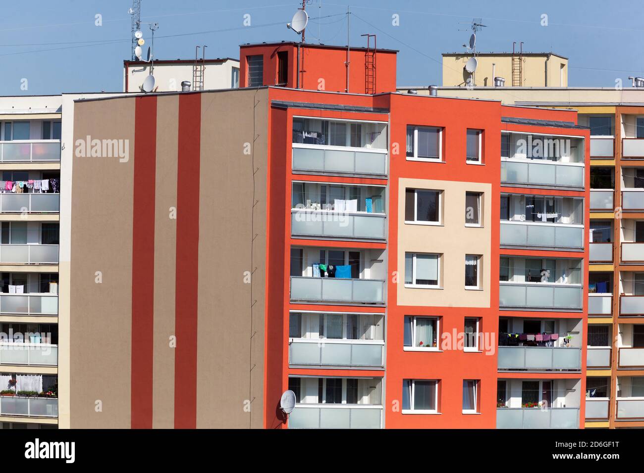 Repubblica Ceca proprietà immobiliare Panelak edificio dal 1980 sidliste prefab Foto Stock