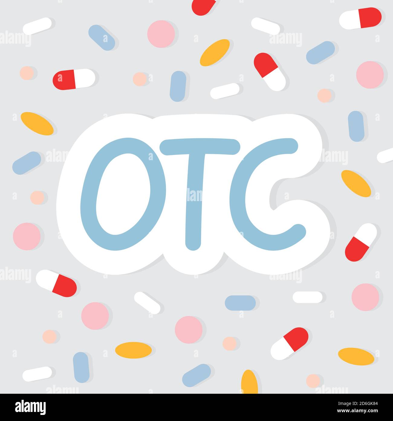 Composizione OTC (Over the Counter Drugs) - illustrazione vettoriale Illustrazione Vettoriale
