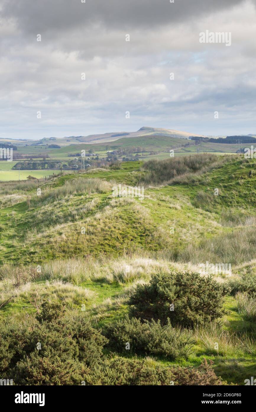 Paesaggi e scene dal percorso nazionale della Via Pennino mentre attraversa la campagna del Northumberland Foto Stock