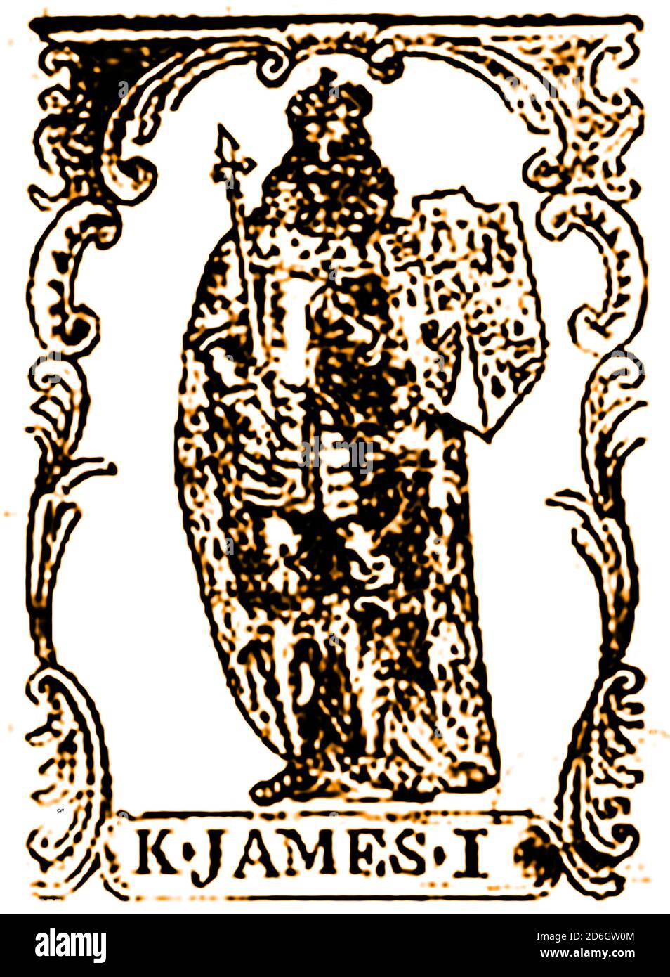Un'incisione del 18 ° secolo (1756) di Re Giacomo i di Inghilterra Foto Stock