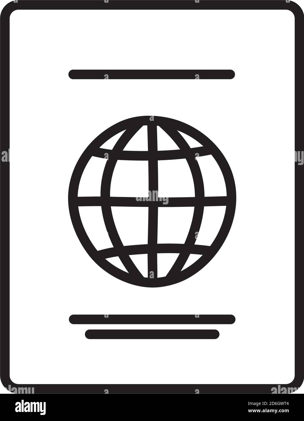 icona passport su sfondo bianco, stile linea, illustrazione vettoriale Illustrazione Vettoriale