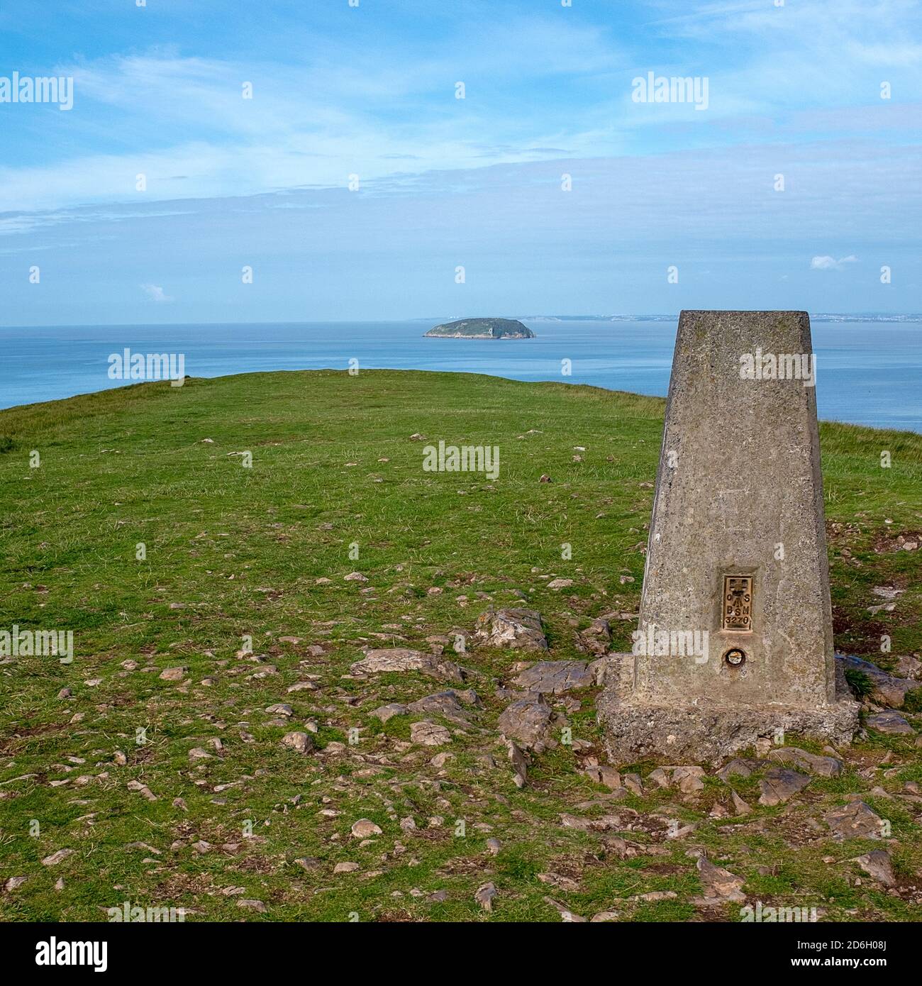 Ordnance Survey Triangulation Station Brean Down Foto Stock