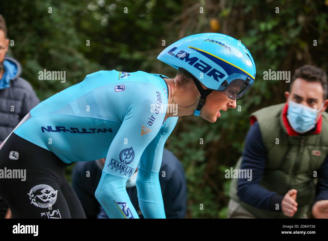 valdobbiadene, Italia, 17 Ott 2020, Jakob Fuglsang (Team Astana) durante Conegliano - Valdobbiadene, Tour ciclistico d'Italia - Credit: LM/Luca Tedeschi/Alamy Live News Foto Stock