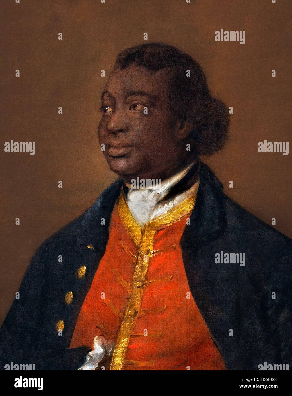 Ignazio Sancho. Ritratto dello scrittore, compositore e negoziante britannico Charles Ignazio Sancho (c.. 1729-1780) di Thomas Gainsborough, olio su tela, 1768. Foto Stock