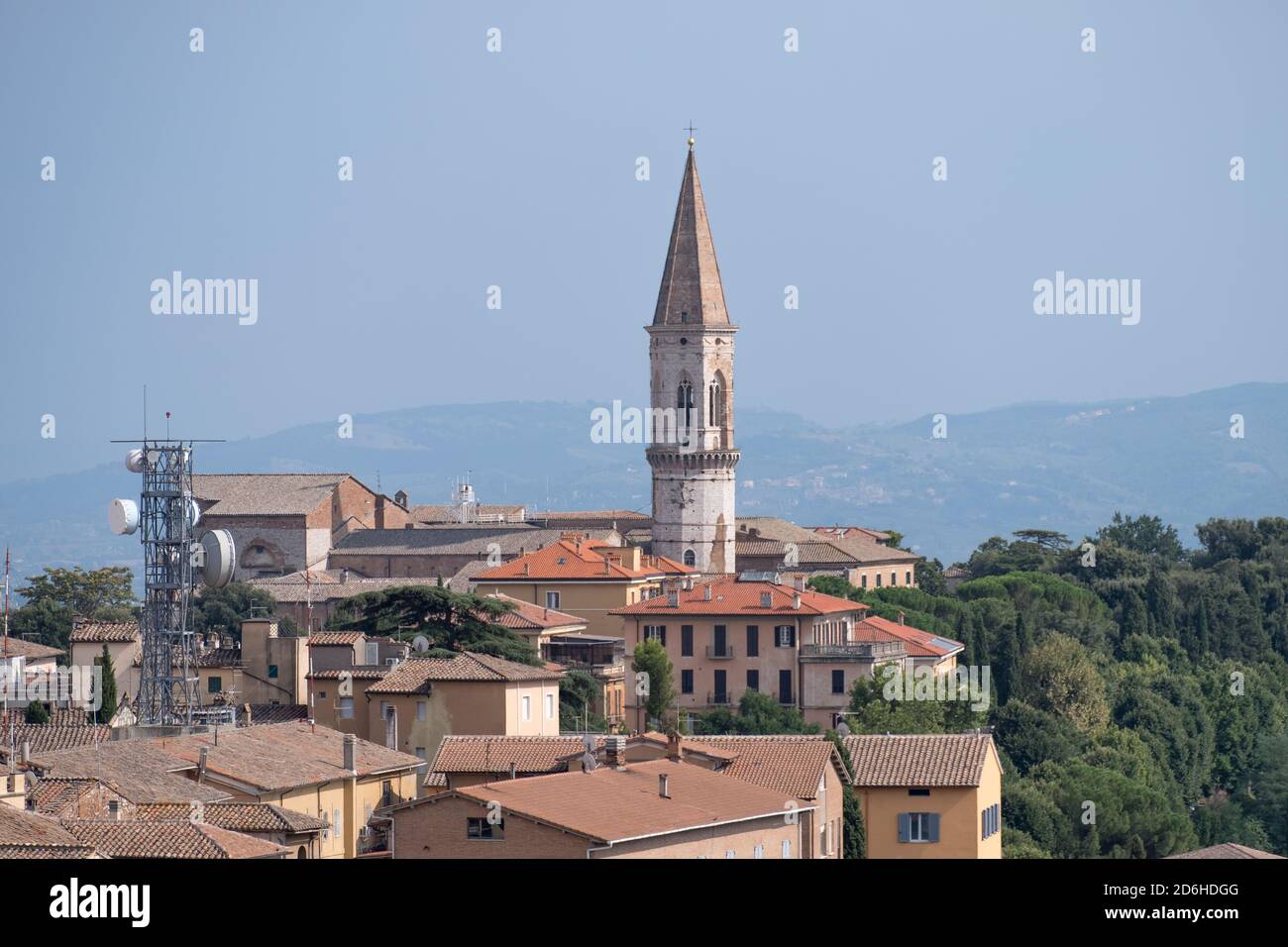 Perugia - Agosto 2019: Vista del centro città Foto Stock