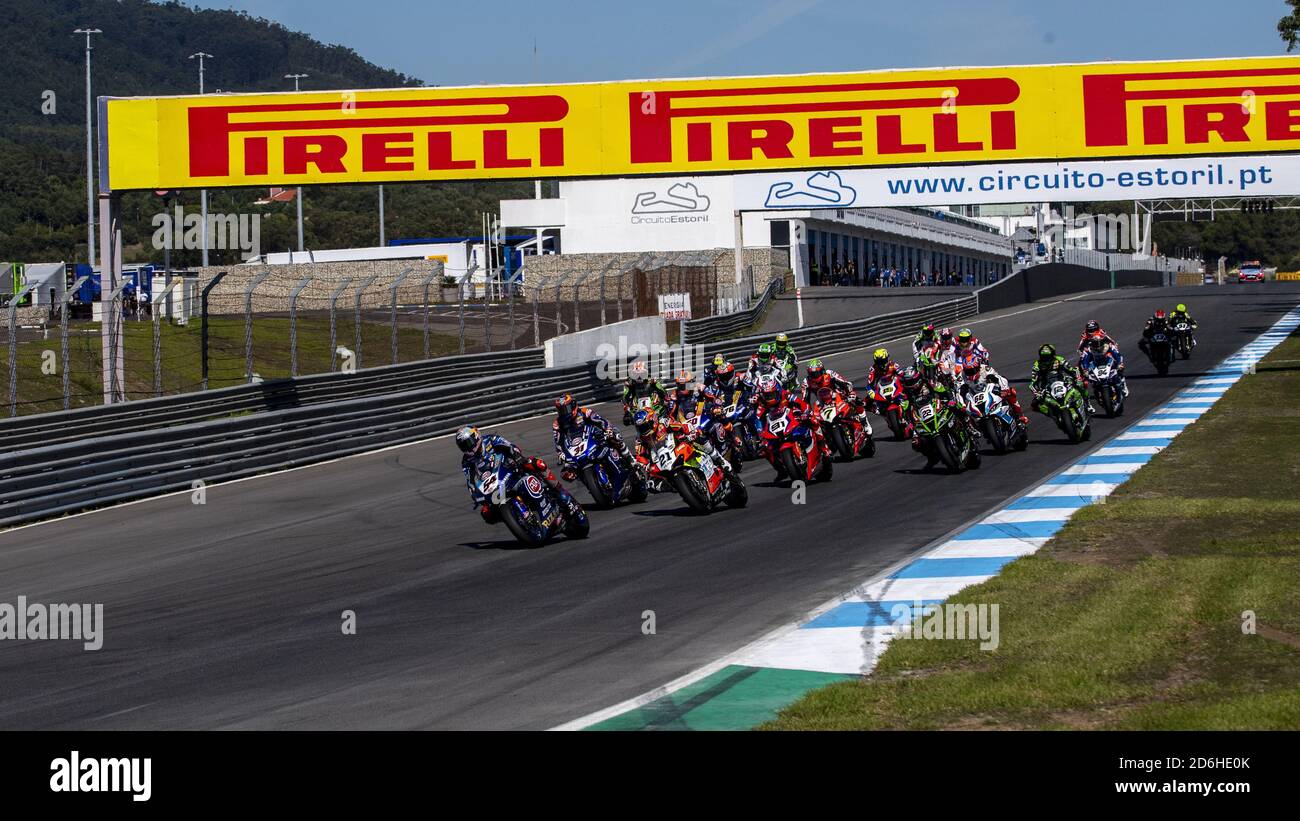 Xestoril, portogallo, Italia, 17 Ott 2020, primo giro durante la gara 8 Pirelli Estoril Round Race1, World Superbike - SBK - Credit: LM/otto Moretti/Alamy Live News Foto Stock