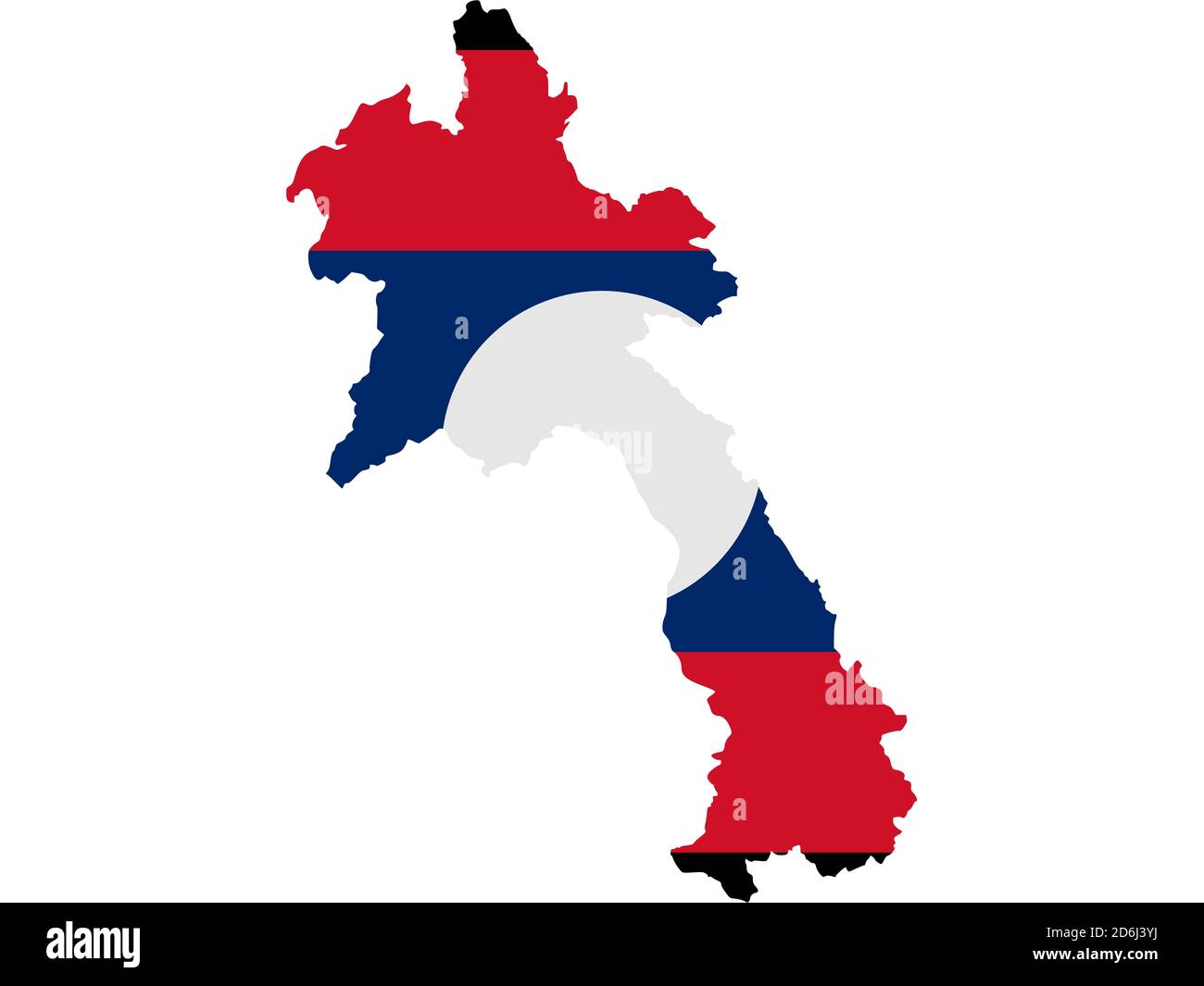 Bandiera in forma di paese geografico, Repubblica democratica popolare del Laos, Asia sudorientale, Asia Foto Stock