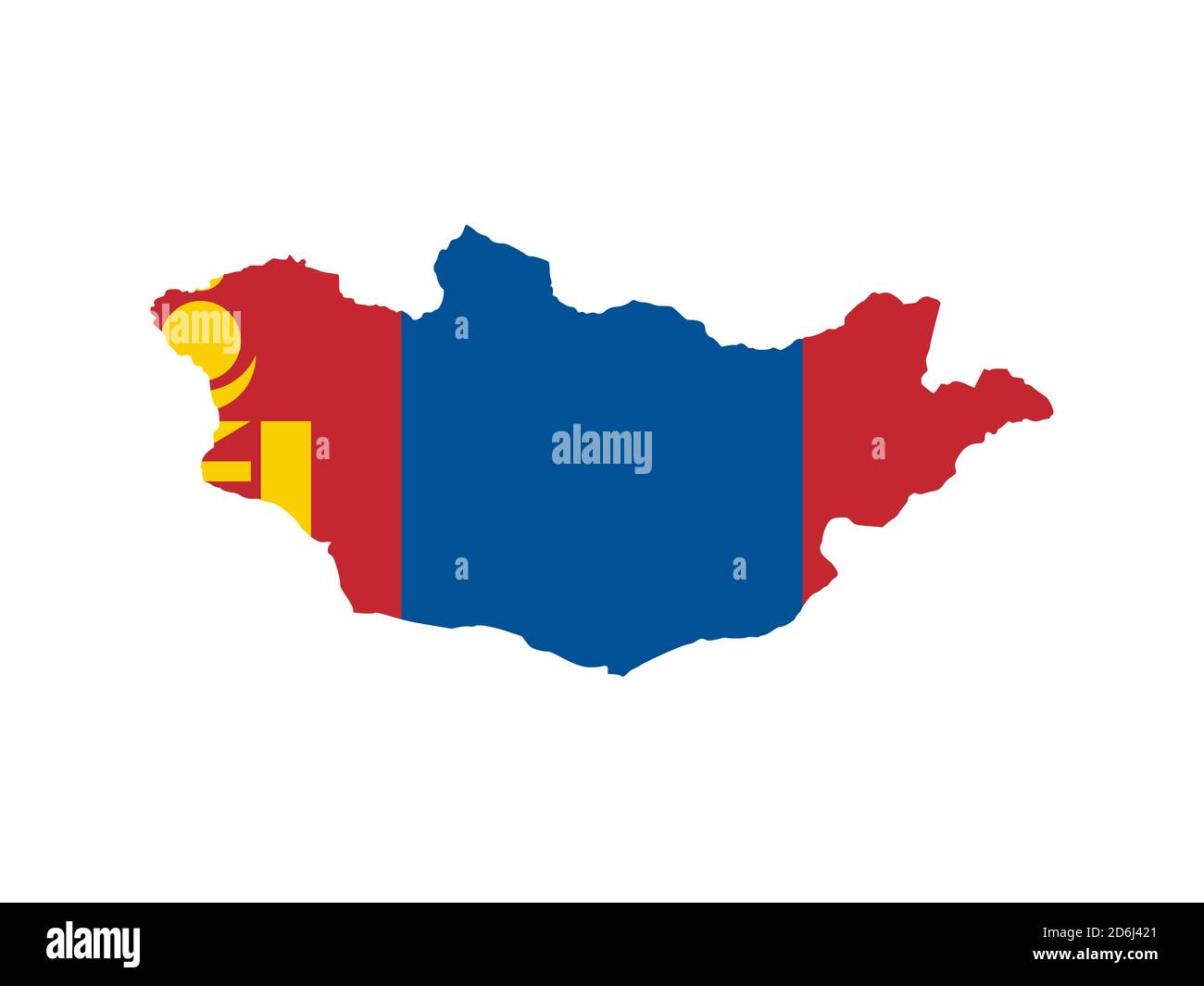 Bandiera in forma di paese geografico, Mongolia Foto Stock
