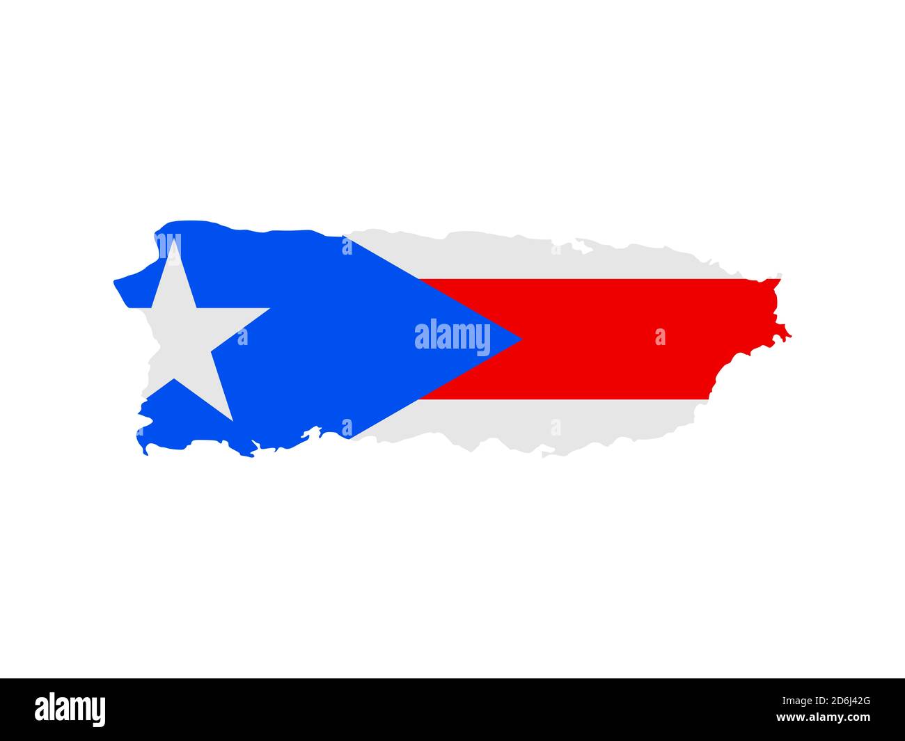 Bandiera sotto forma di paese geografico, Porto Rico, America Latina e Caraibi, Caraibi, Americhe Foto Stock