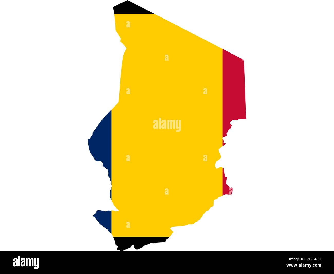Bandiera sotto forma di paese geografico, Ciad, Africa sub-sahariana, Medio Africa, Africa Foto Stock