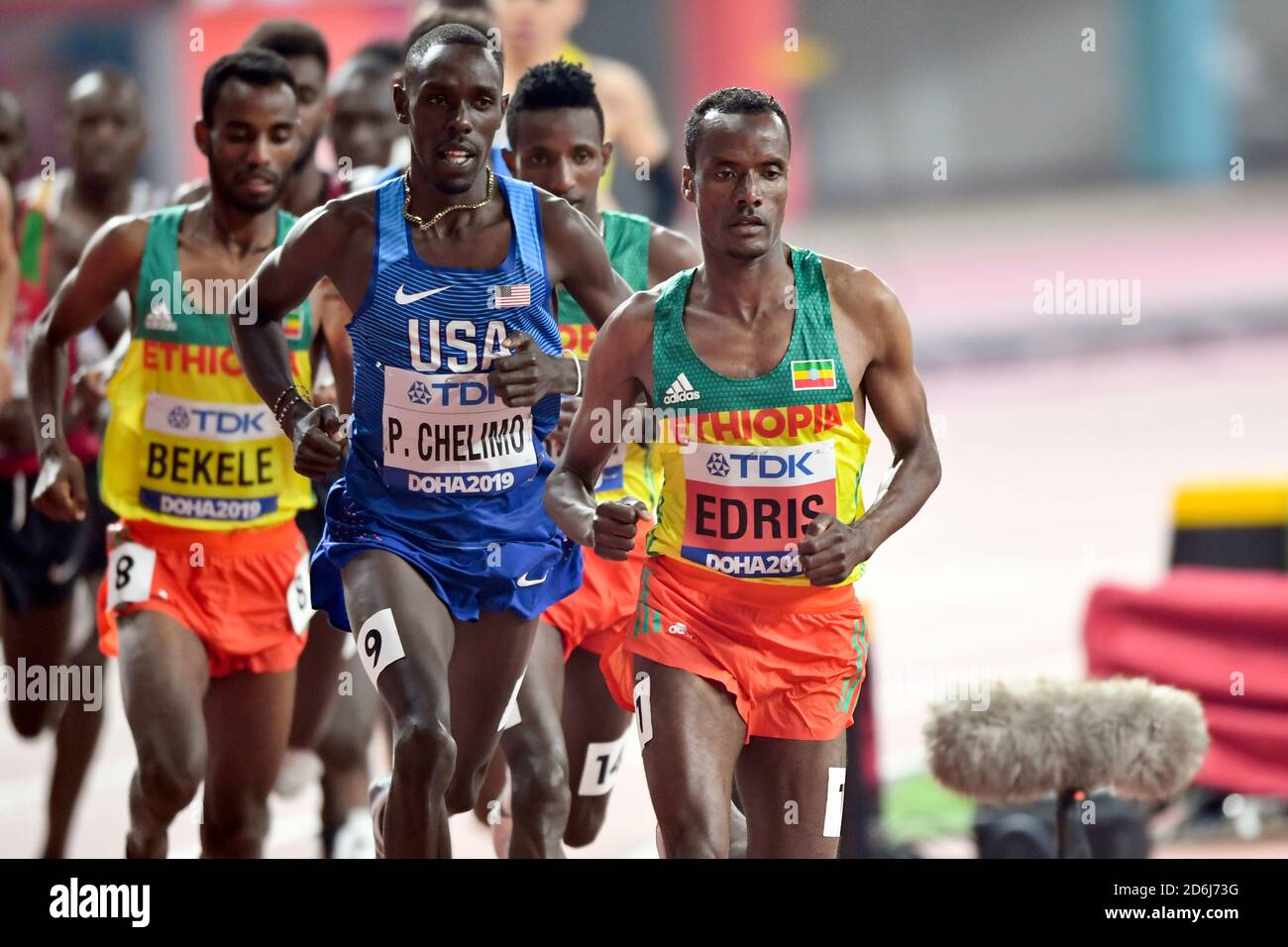 Edris Muktar (Etiopia). 5000 metri Medaglia d'oro. IAAF mondiale di atletica, Doha 2019 Foto Stock