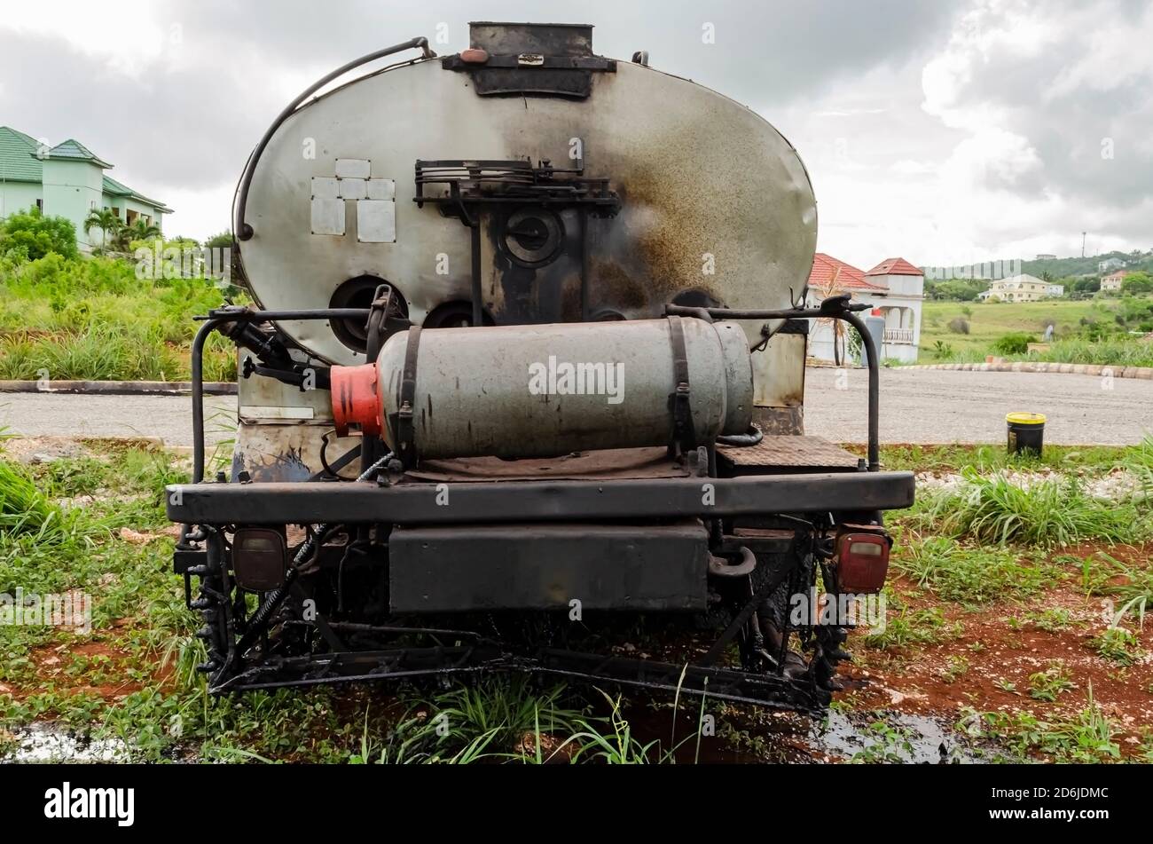 Parte posteriore del carrello distributore Foto Stock