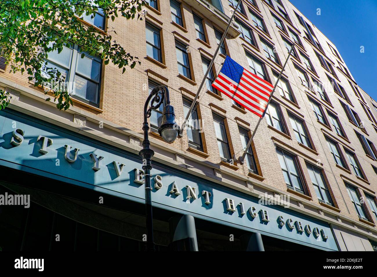 Stuyvesant High School, Vista esterna, New York City, New York, Stati Uniti Foto Stock