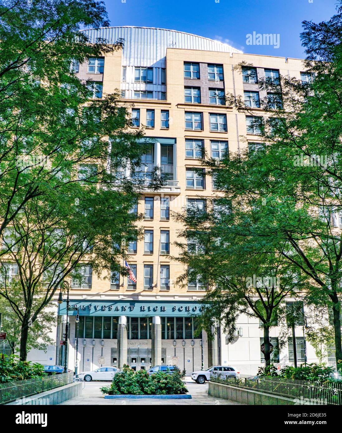 Stuyvesant High School, Vista esterna, New York City, New York, Stati Uniti Foto Stock