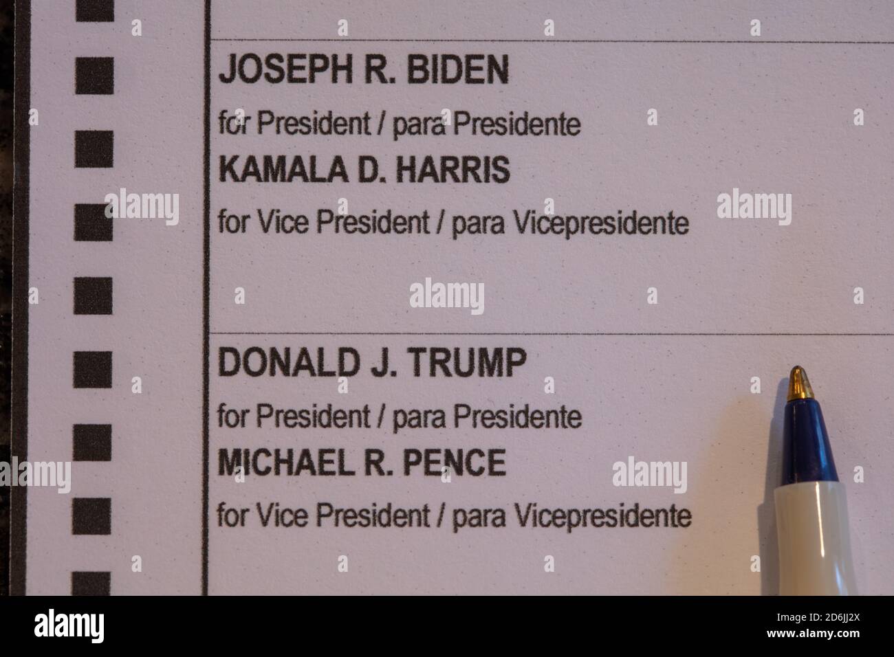 Scrutinio elettorale per le elezioni presidenziali degli Stati Uniti nel 2020. Le elezioni sono principalmente tra Donald Trump e Joe Biden Foto Stock