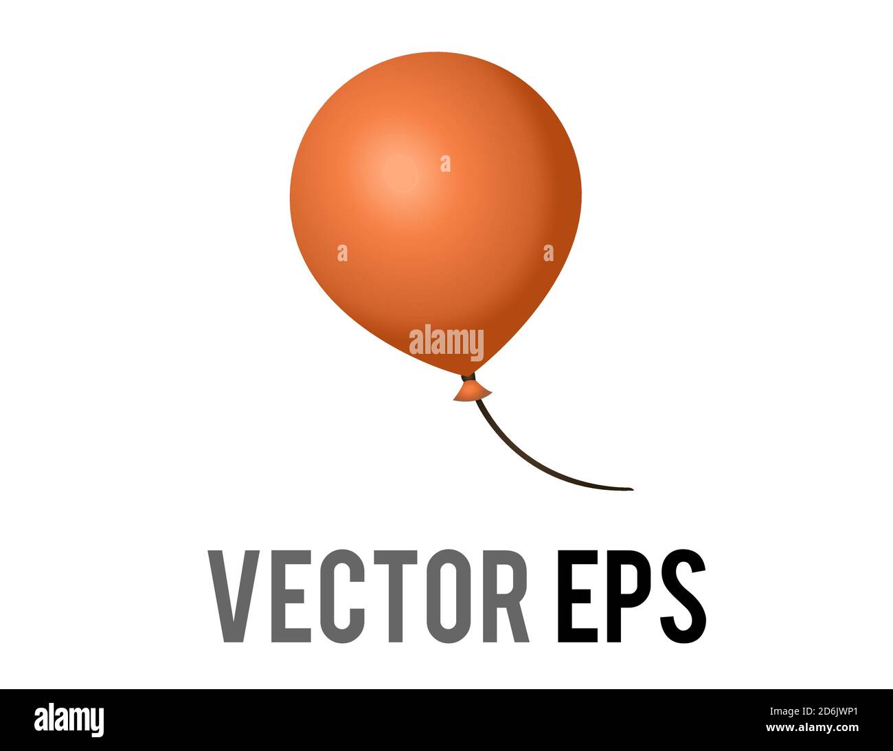 Il vettore isloated gradiente aria palloncino arancione su icona stringa, congratulazioni, festeggiare halloween felice, compleanno Illustrazione Vettoriale